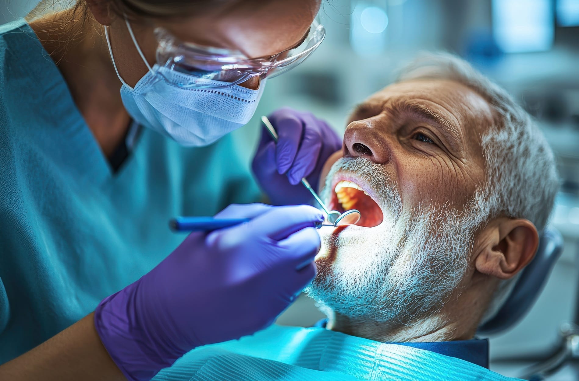 Woman at her restorative dental appointment in Pacific Grove CA
