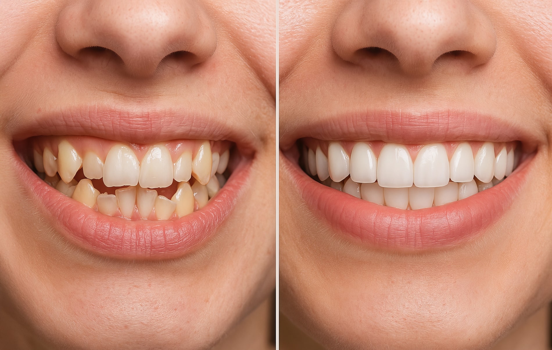 Example of a smile makeover at Moonflower Dentistry