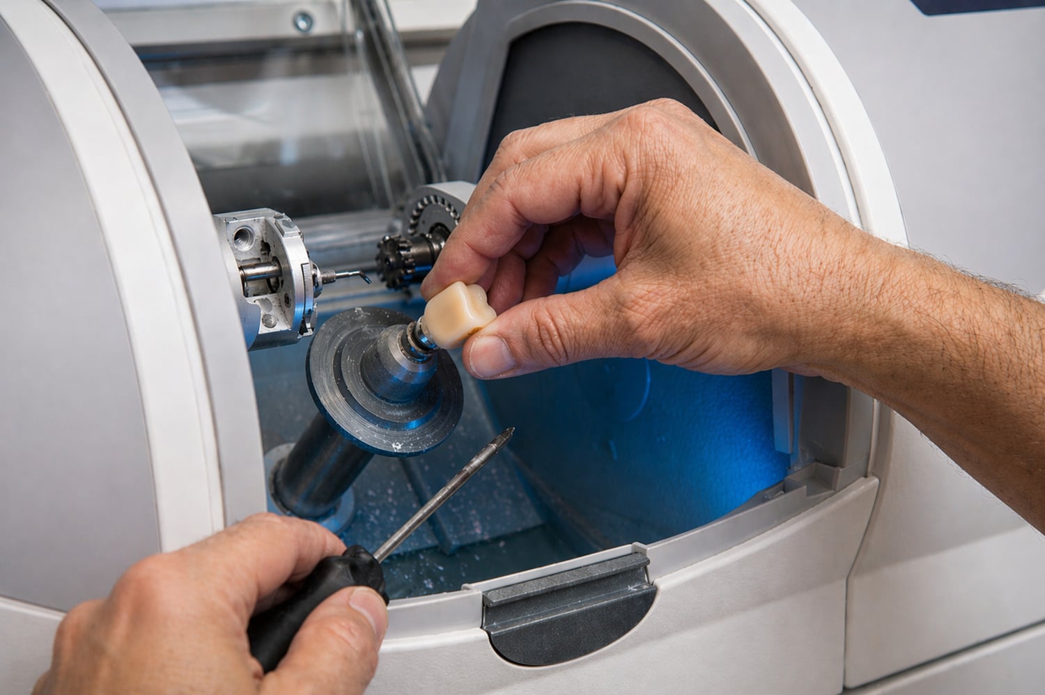 AdobeStock_1995542936 v2 Dr. Vicente Carrazana makes a same-day dental crown with CEREC technology in Pacific Grove