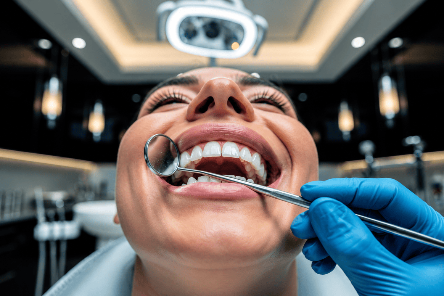 AdobeStock_2149916291 v2 Woman at her routine preventive dental care appointment in Pacific Grove CA